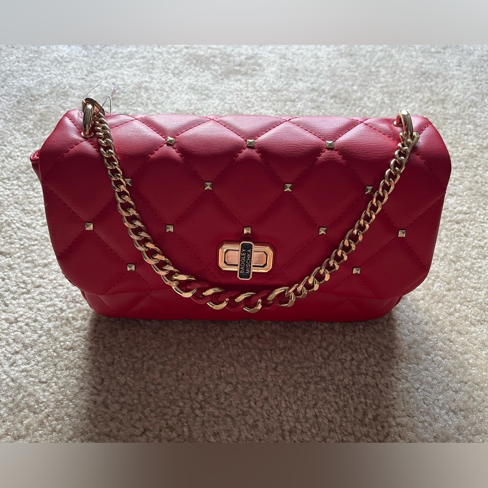 Badgley Mischka Red Quilted Crossbody NWT